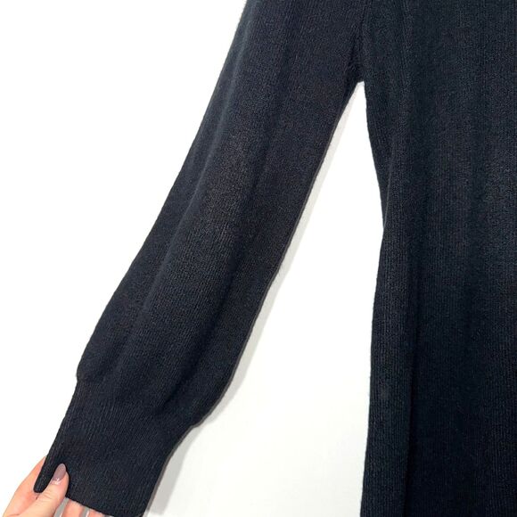 CeCe Rhinestone Bow Long-Sleeve Sweater Dress - Black L - Picture 8 of 10